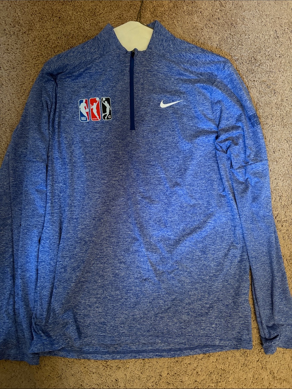 Nike Blue Heather NBA, WNBA, G-League Quarter-Zip Pullover